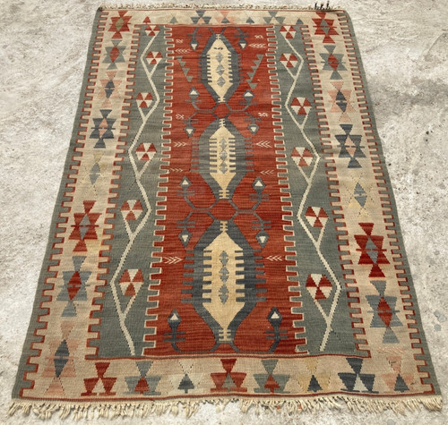 Vintage Traditional Handmade Beautiful Turkish Kilim Floor Rug Carpet 170x114 cm