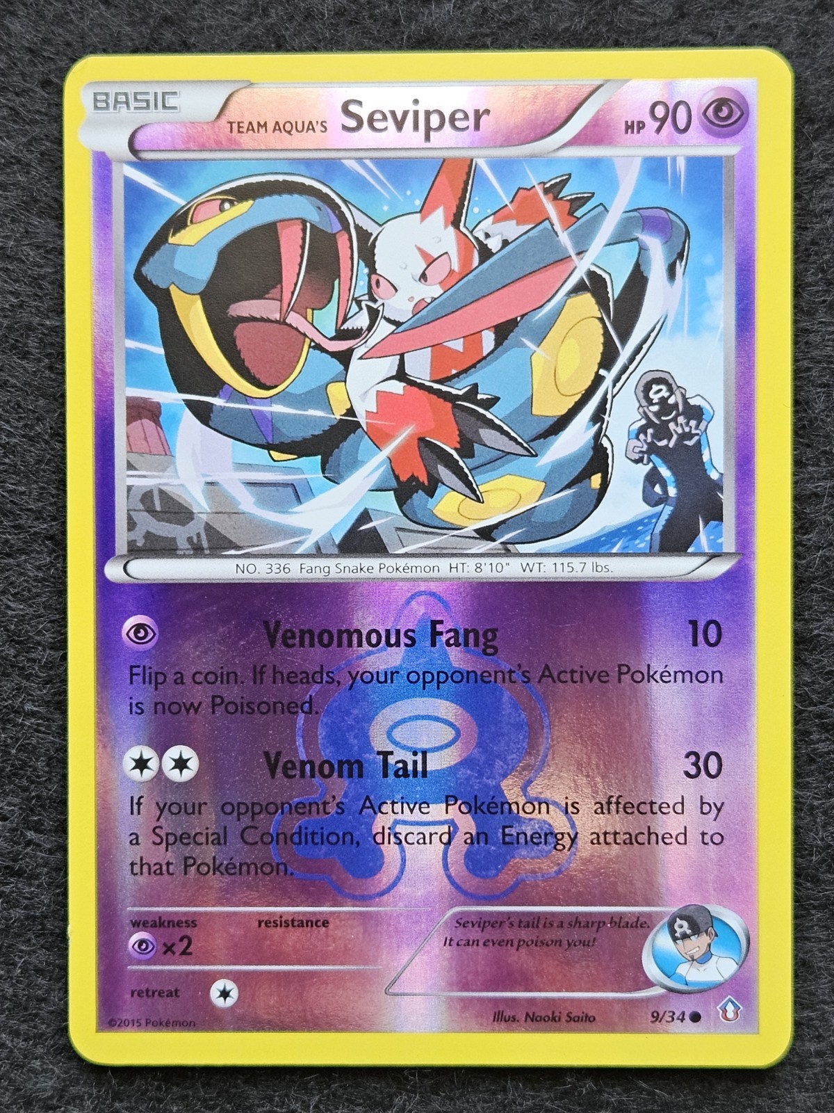Team Aqua's Seviper 9/34 Pokémon Double Crisis Reverse Holo NM