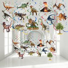 57 Pcs Dinosaur Hanging Swirls Birthday Party Decorations Jungle Theme Party Sup