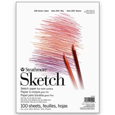 Strathmore 200 Series 9x12 Sketch Pad 100 Sheets Lightweight Art Paper