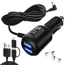 Radar Detector Power Cord,with Dual USB Port Charger 6.5ft DC3.5