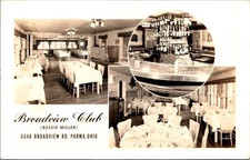 Broadview Club Parma Ohio Bessie Miller Restaurant Bar Real Photo Postcard