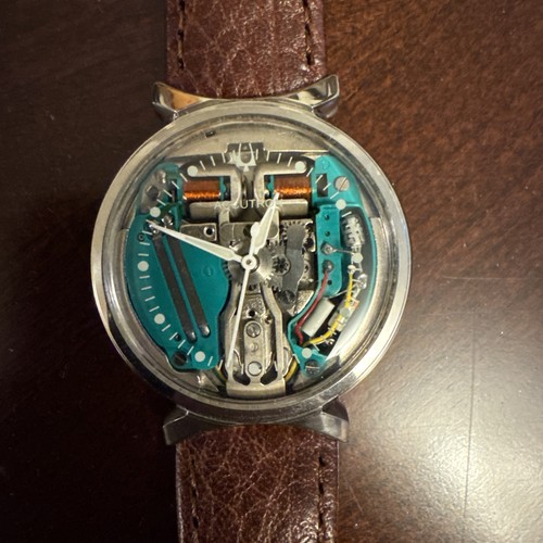 Vintage 1967 Bulova Accutron Bowtie Spaceview 214 Men's Watch RUNS 