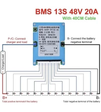 13S 48V 20A BMS Li-ion Battery Protection Board Common Port With Balance
