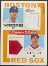 2013 Topps Heritage Clubhouse Dual Relic Carl Yastrzemski/Jacoby Ellsbury 49/64