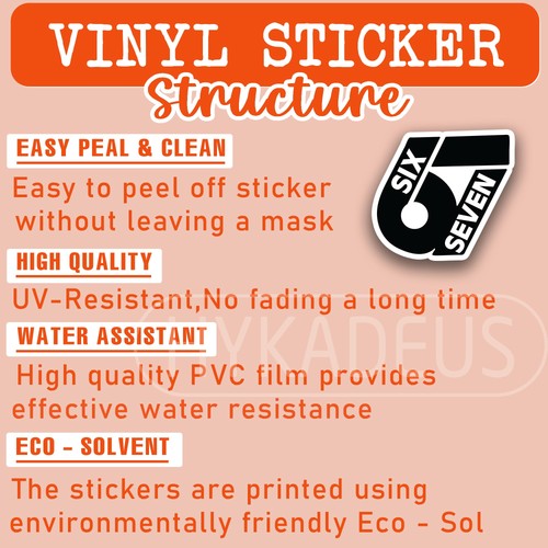 (3Pcs) Funny Six Seven 67 Stickers 6 7 Meme Vinyl Decals Waterproof ...