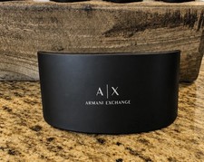Armani Exchange A X Sun Eye Glasses Case Clamshell Hard Black Storage - EUC