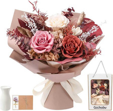 Preserved Flowers Bouquet, Real Eternal Flowers, Gifts for Women, Birthday Gifts