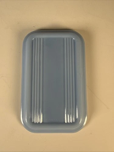 Rare Vintage Pyrex Delphite Blue Large 502-C Refrigerator Dish Lid ( LID ONLY )