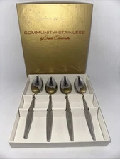 Community Stainless WOODMERE Oneida Silversmiths  Set of 4 Grapefruit Spoons
