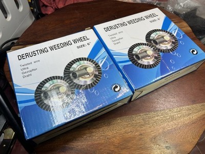 Derusting Weeding Wheel 6  Twisted Wire Cup Brush Rust Grass Removal (Lot of 2)