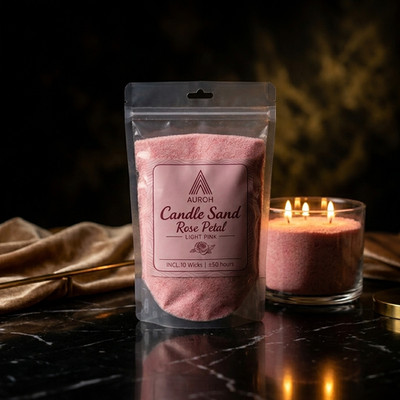 500g Duftkerze Sand Rosenblüten hellrosa Wachssand 10 Dochte Raumduft