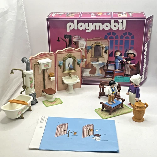 Vintage Playmobil 5324 Victorian Mansion Bathroom Dollhouse Almost Complete
