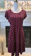 Michael Kors Women’s Dress Navy Blue And Red Polka Dots Size Medium