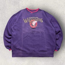 Vintage American Wilderness Nature Embroidered Crewneck Sweatshirt