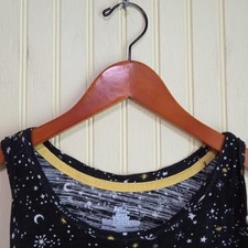 Secret Treasures Pajama Top Womens Large Black Space Sleeveless Cami Sleepwear