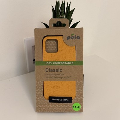 New Pela Classic 100% Compostable Phone Case for Apple iPhone 12/12 Pro Yellow