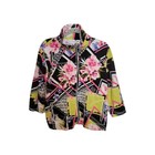 Draper's & Damon's Zip Jacket XL 3/4 Sleeve Floral & Abstract Print Y2k Retro  — photo 1
