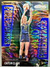 2025 Panini WBNA Prizm Basketball Caitlin Clark #9 Fireworks Blue Pulsar /199