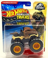 Tyrannosaur Rex Jurassic World Monster Trucks 1:64 Hot Wheels Truck Diecast Auto