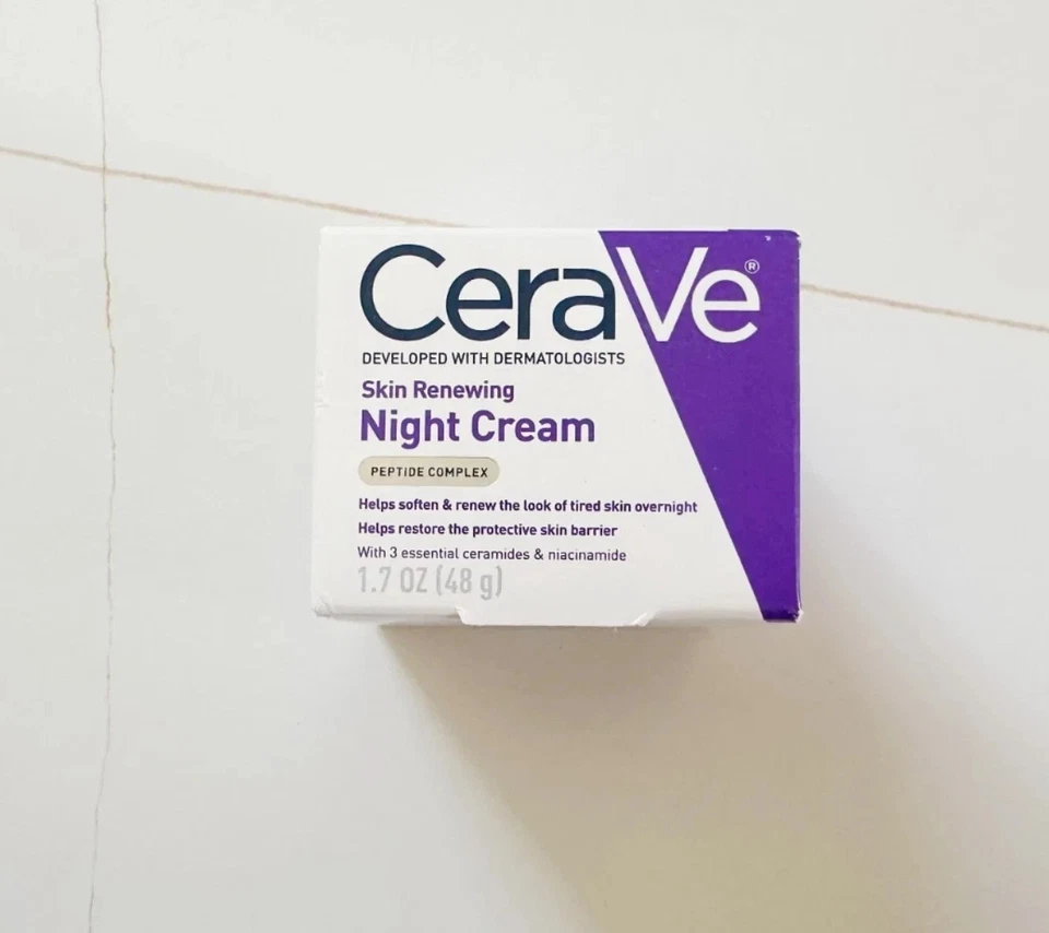 Cerave Skin Renewing CREMA NOCTURNA COMPLEJO PÉPTIDO ácido hialurónico ~ 1,7 oz Foto 3 de 3