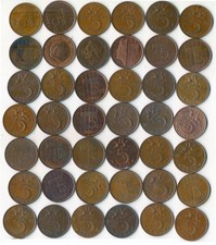 HOLANDA, lote de 42 monedas diferentes de 5 cents
