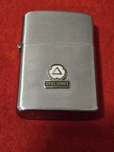 1950s 60s cigarette lighter CITIES SERVICE gas oil enamel logo marked CC Cobid