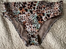 Victorias Secret Leopard Print Bikini Bottom Small multi colored Fold Down Top