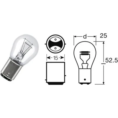 Lampe OSRAM 12-21 / 5 BAY15D Pour Suzuki 800 Vz Maraudeur 1997-2003 - Photo 1/4