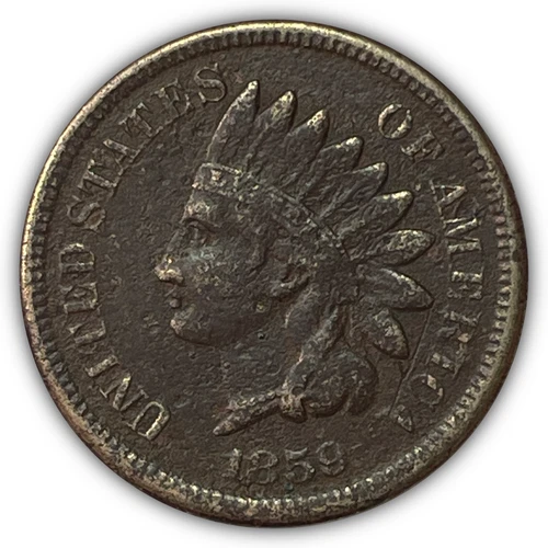 1859 Indian Head Cent Extremely Fine XF Coin, Corrosion #19606