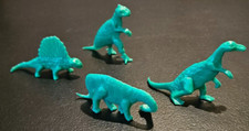 DINOSAUR VINTAGE GREEN SET. CLASSIC 4 PC. TOY FIGURES.