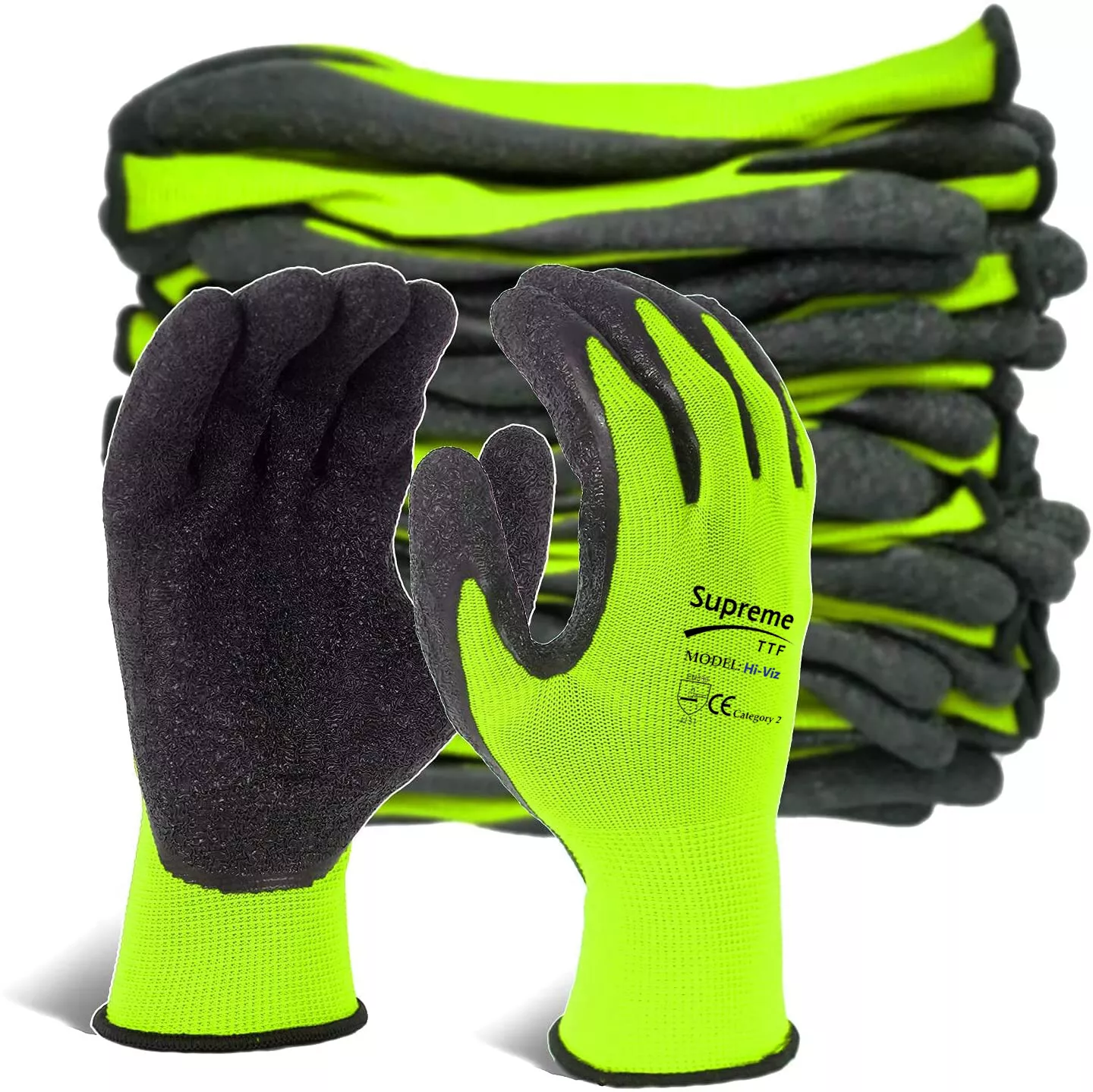 12 paires de gants de travail thermiques d'hiver revêtus de latex construction jardinage