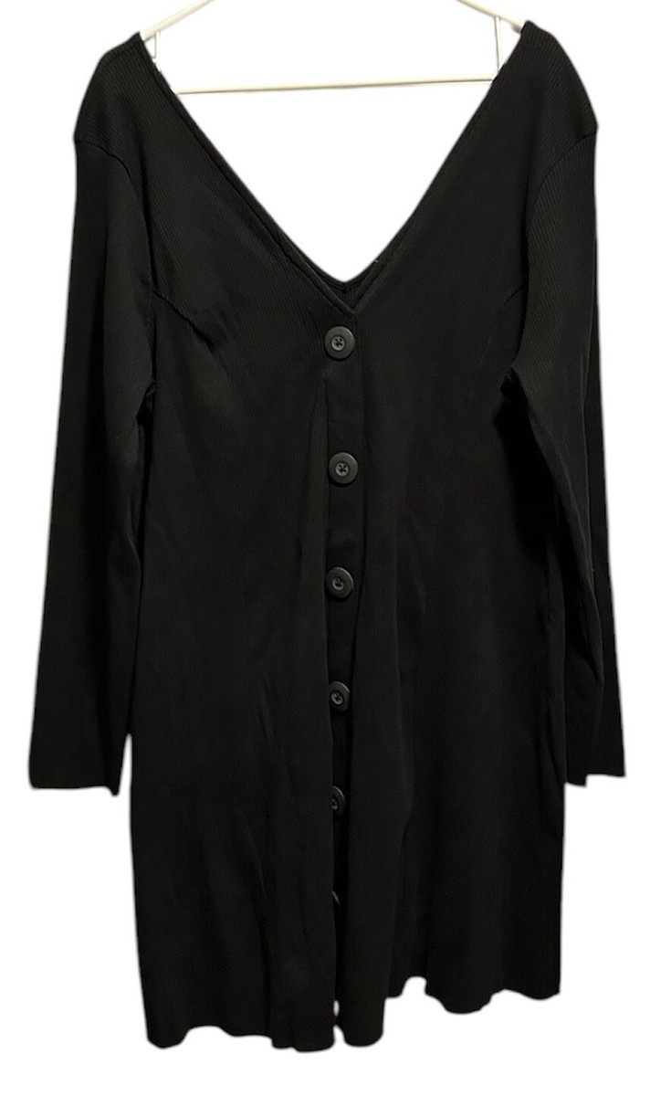 asos black button dress Curve Women's Size 18 W/Buttons A-line Long Sleeve Ribbed New! 111425 Featuring a flattering V Size:Custom Sizing Is this dress blue