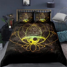 Lotus Bohemia Duvet Quilt Doona Cover Set Single Double Queen King Size Bed