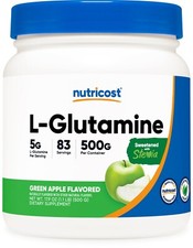 Nutricost L-Glutamine Powder Supplement Green Apple  82 Servings  Stevia 