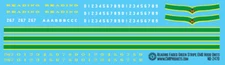 N Scale - Reading Lines Bright Green Striping F7 Locomotive Decals