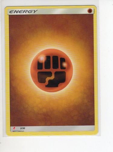 FIGHTING ENERGY SUN & MOON SET POKEMON CARD 2/30 EX/NM