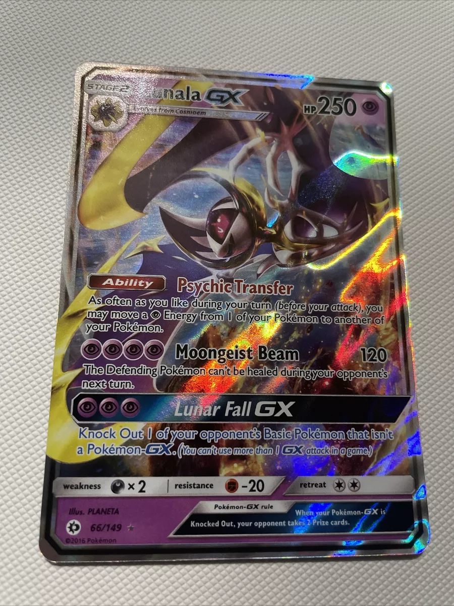 Lunala GX Near Mint Holo Rare Sun and Moon Base Set #66/149