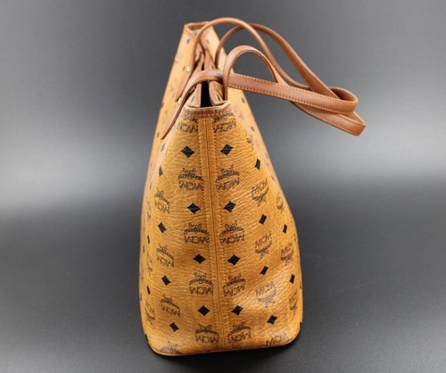 MCM Tasche Shopper Handtasche cognac braun gold schwarz Damen Medium - Bild 11 von 18