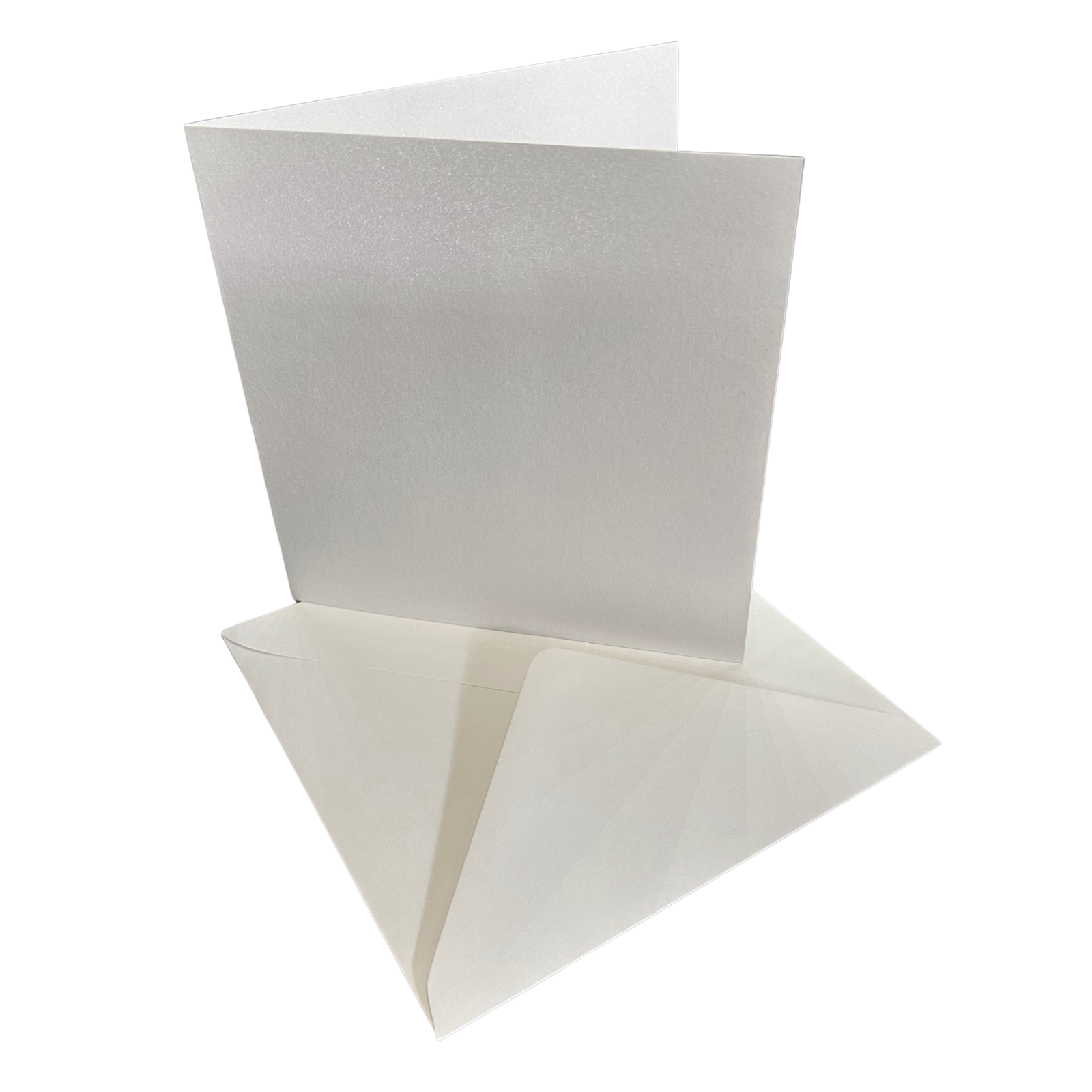 50 Pack - 6x6 Pearl White Card Blanks & White Envelopes - 300gsm - Pearlised