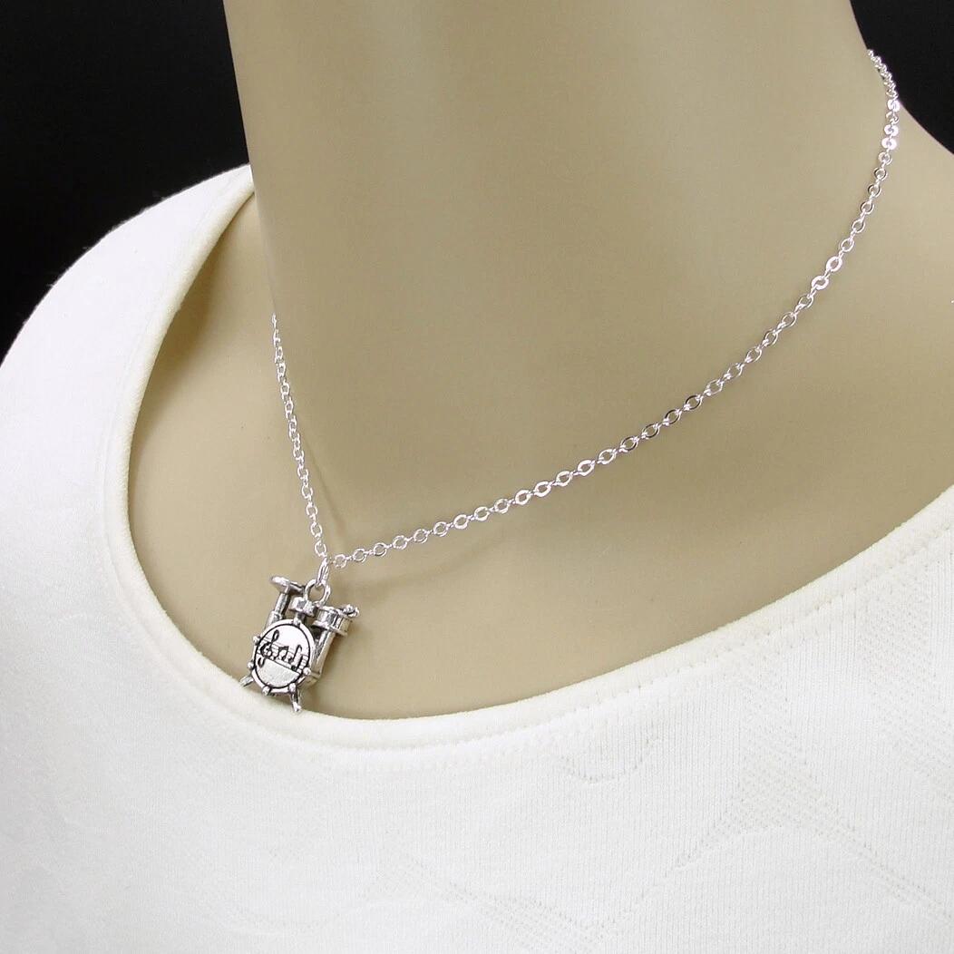 Silver band best sale necklace