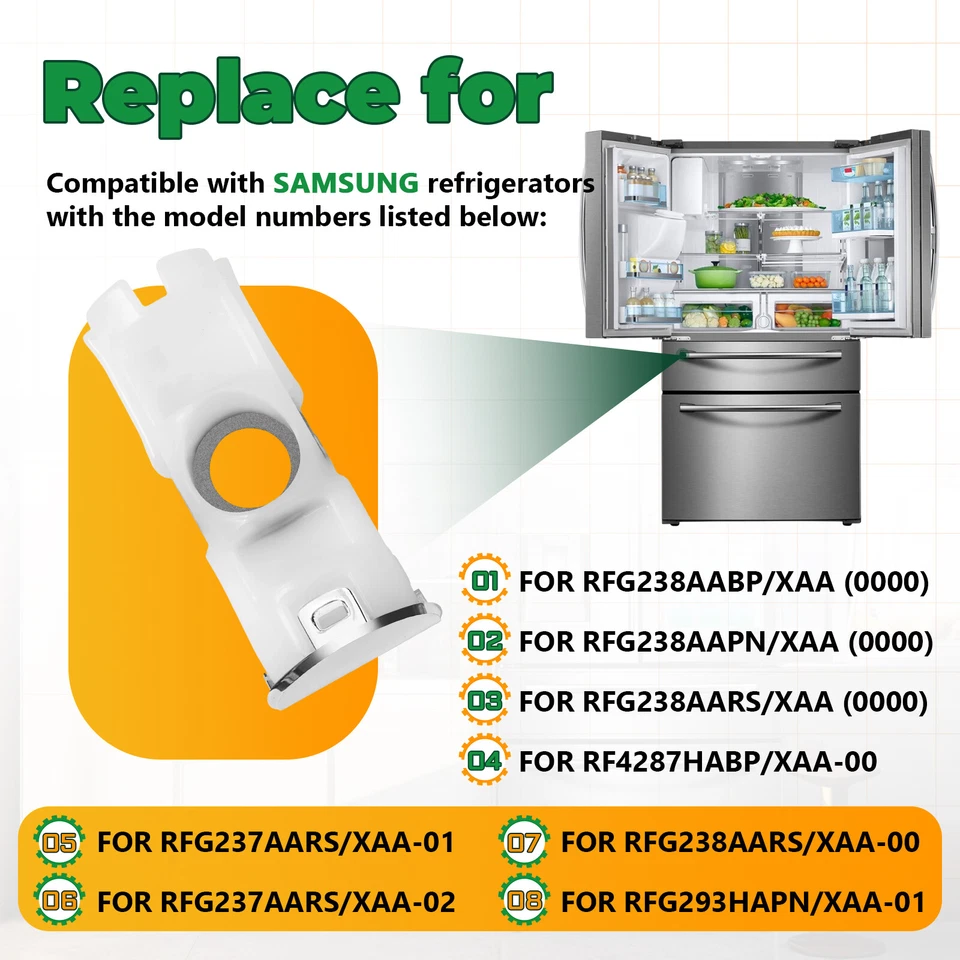 Nuevo Kit Soporte Manija Puerta Congelador Para Samsung Refrigerador DA61-07540A Foto 4 de 4