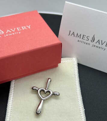 Retired James Avery 925 Sterling Silver Eternal Love Cross Heart