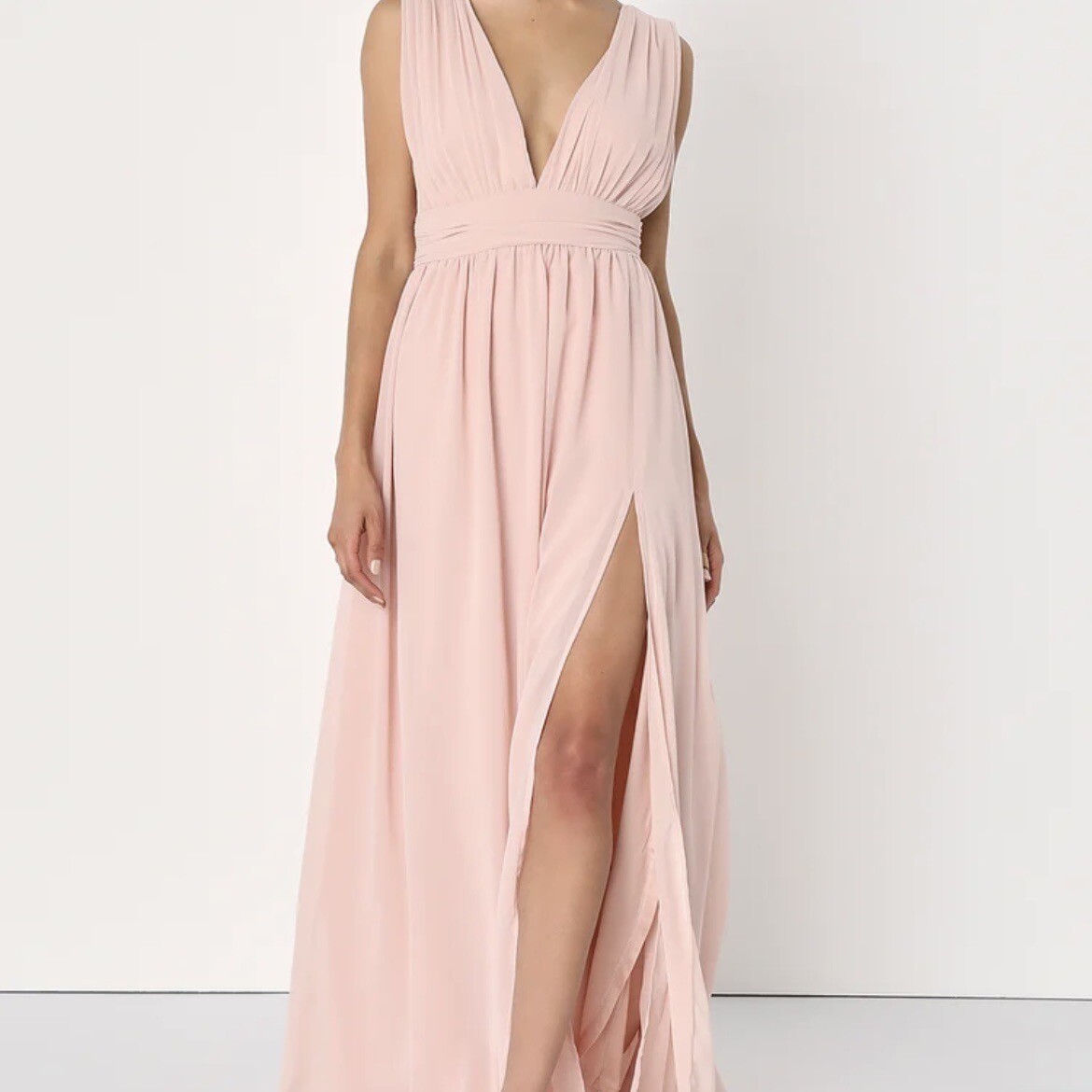knee length dresses for ladies La Femme 33432 Long Prom Dress Light Pink / 4 main image 1