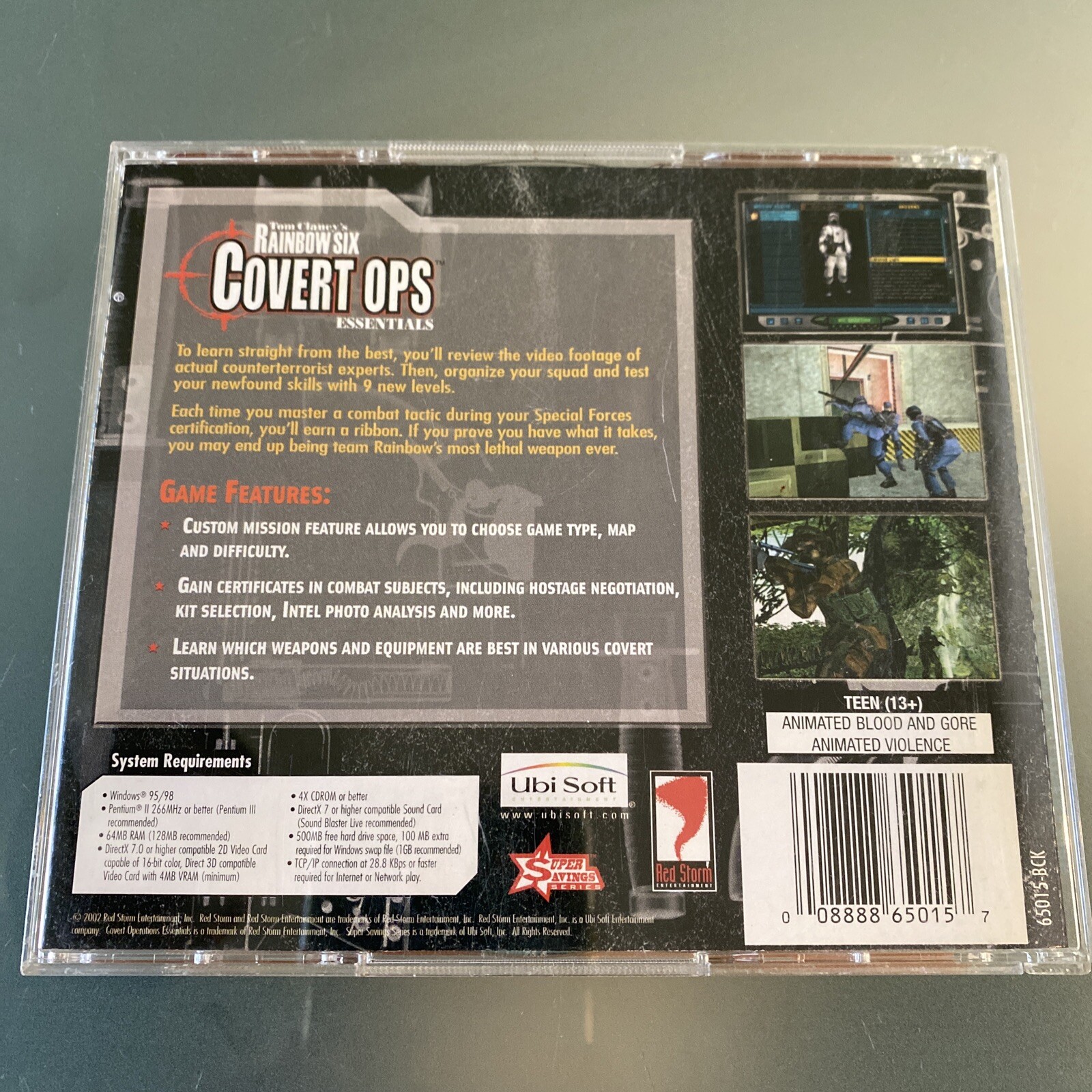 Tom Clancy's - Rainbow Six Covert Ops Essentials PC Game 2002 Windows 95/98 VG+ thumbnail 2
