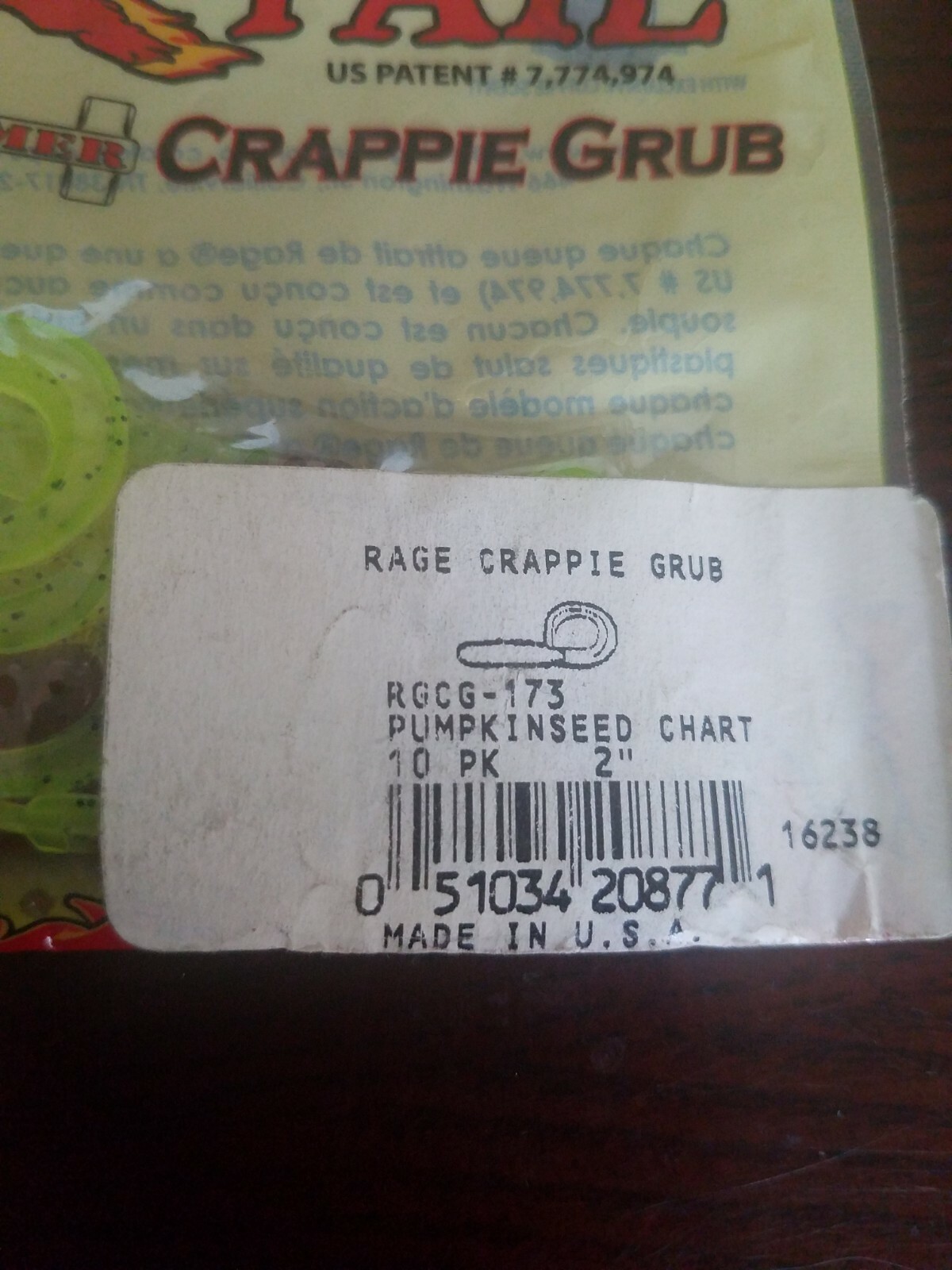 Strike King Rage Tail Slab Crappie Grub 2"  - Image 4