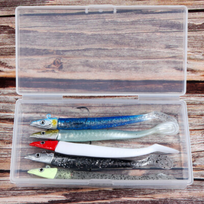 5pcs/Box Soft Fishing Lures Jig Head Fresh Saltwater Swimbaits Fishing Lures