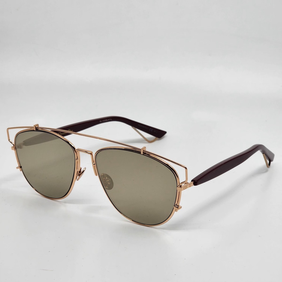 🍀CHRISTIAN DIOR TECHNO-LOGIC Copper Gold Burgundy/Light Gold
