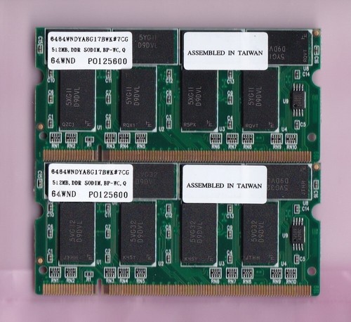 1GB 2x512MB PC-2700S DDR-333 PNY 64WND MICRON LAPTOP SO-DIMM DDR1 Ram Memory Kit