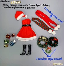 11pcs Christmas Set For Fashion Royalty Integrity Poppy Parker NuFace Doll Dress